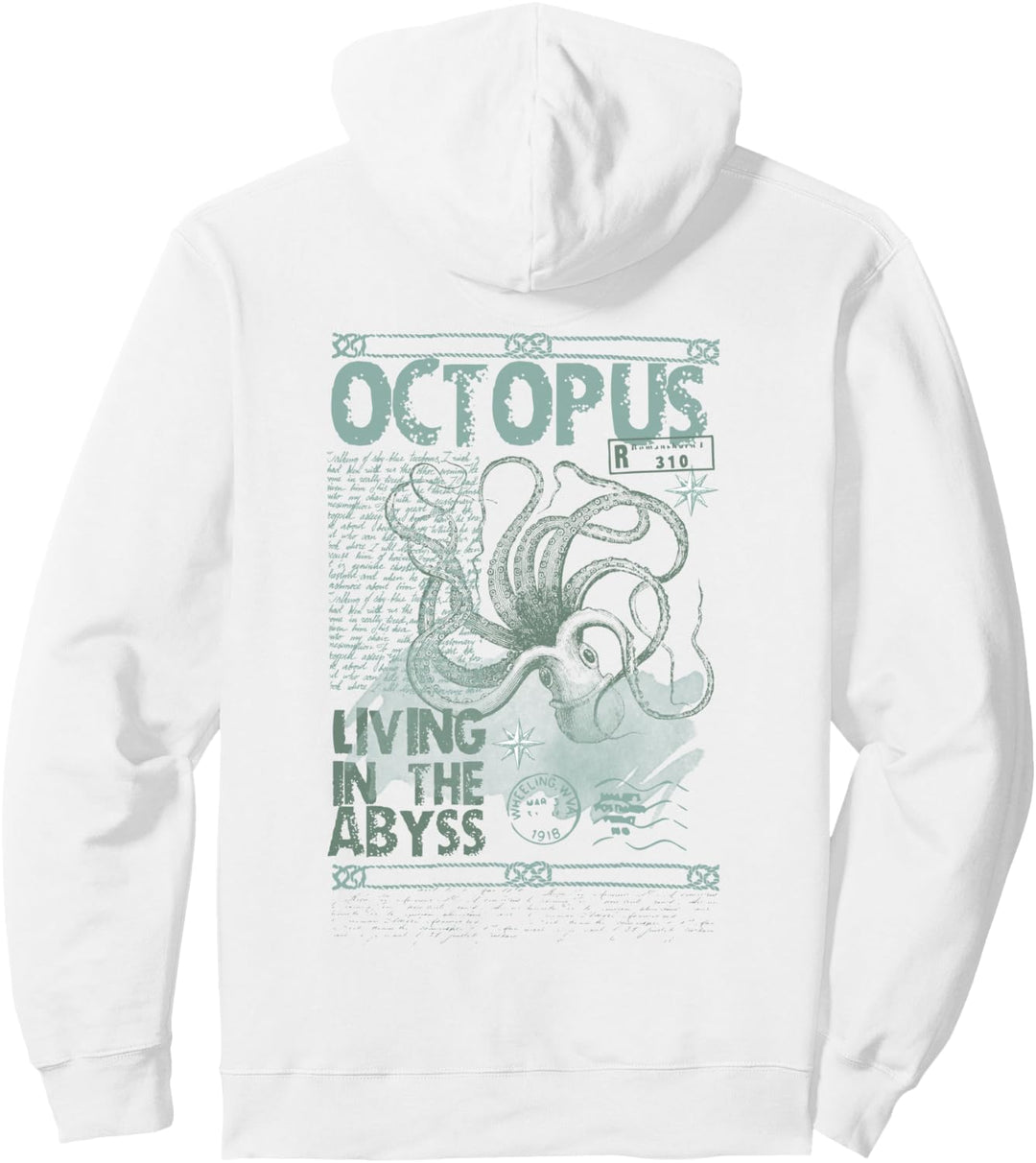 Oktopus Vintage Tintenfisch Kraken Meerestiere Herren Damen Pullover Hoodie