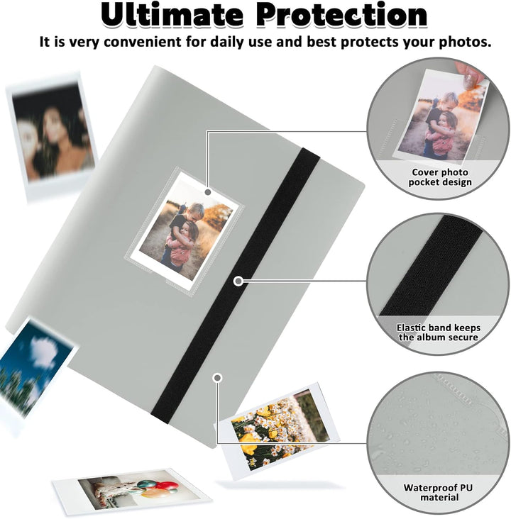 FORETOY Fotoalbum mit 432+1 Taschen für 3 Zoll Film - kompatibel mit Fujifilm Instax Mini 12 11 9 8