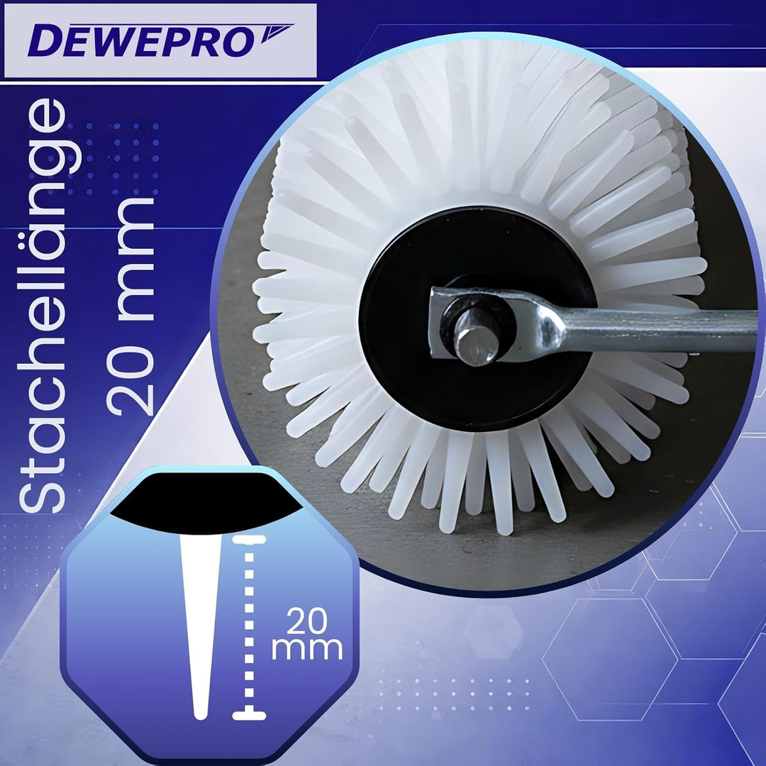 DEWEPRO Stachelwalze 46cm - Stachellänge 20mm - Stabiler Metallbügel und 2-K-Handgriff mit Stielaufn