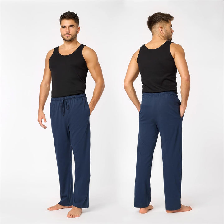 Timone Herren Schlafanzugshose Lang Pyjamahose aus Baumwolle Freizeithose Schlafhose Loungewearhose
