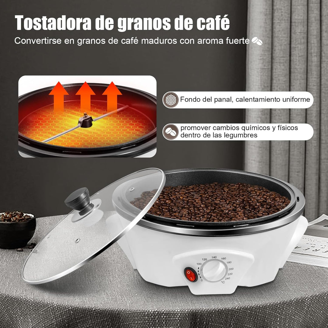 WUPYI2018 Elektrische Kaffee Röster Maschine,1200W Kaffeebohnenröster Haushalt Elektrische Trommel T