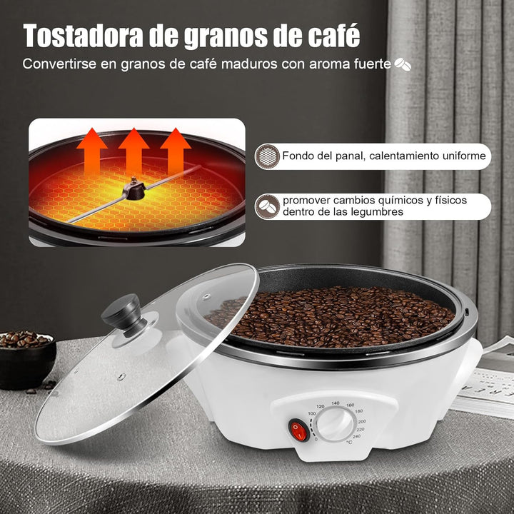 WUPYI2018 Elektrische Kaffee Röster Maschine,1200W Kaffeebohnenröster Haushalt Elektrische Trommel T