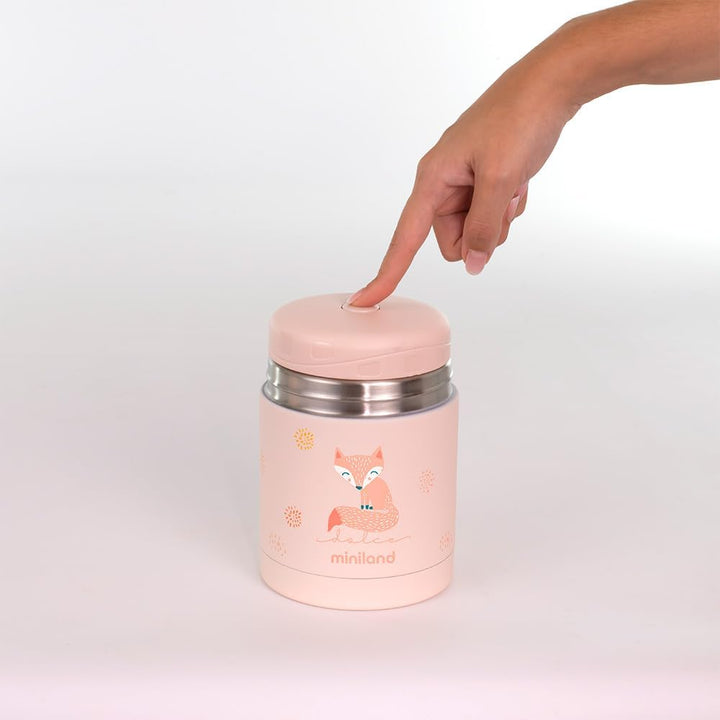 Miniland Food Thermy Candy, 600 ml Isolierbehälter, doppelte Stahl-Isolierschicht hält die Temperatu