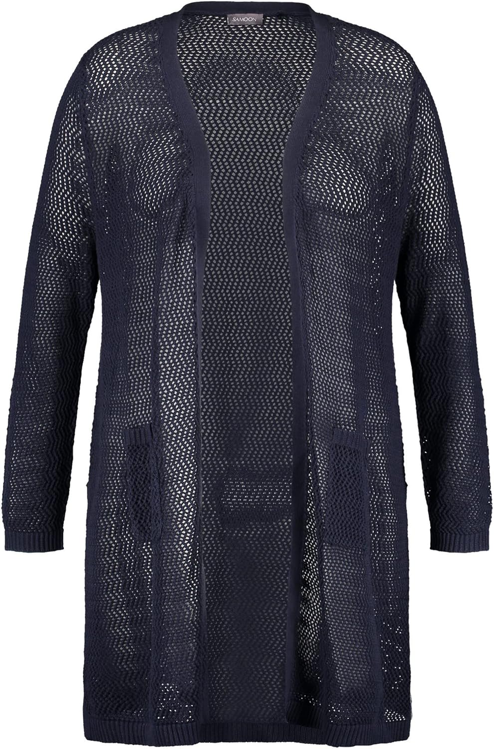 Samoon Damen Jacke Strick 50 Blue Berry, 50 Blue Berry