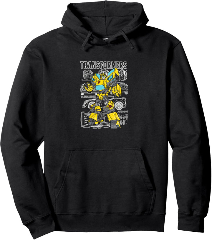 Transformers Bumblebee Doodled Background Pullover Hoodie