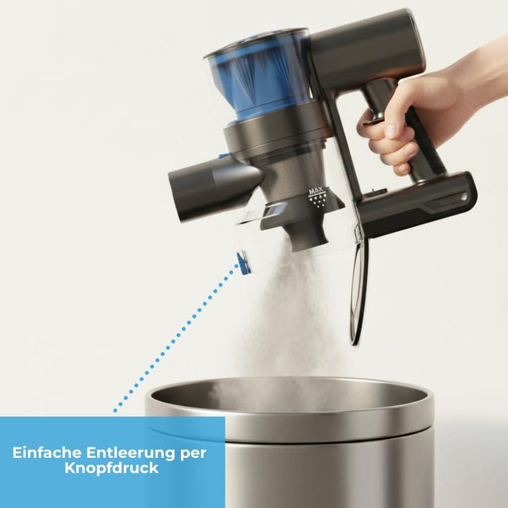 Innova Akku Staubsauger 22000Pa/500 AirWatt/45Min, 1,5L Staubsauger Kabellos, Anti-Tangle-Bürste, Wa