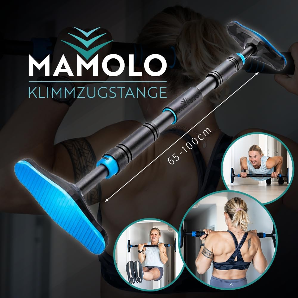 MAMOLO - Klimmzugstange für Türrahmen 65-100 cm | Ohne Bohren | Hohe Stabilität | Modernes Design –