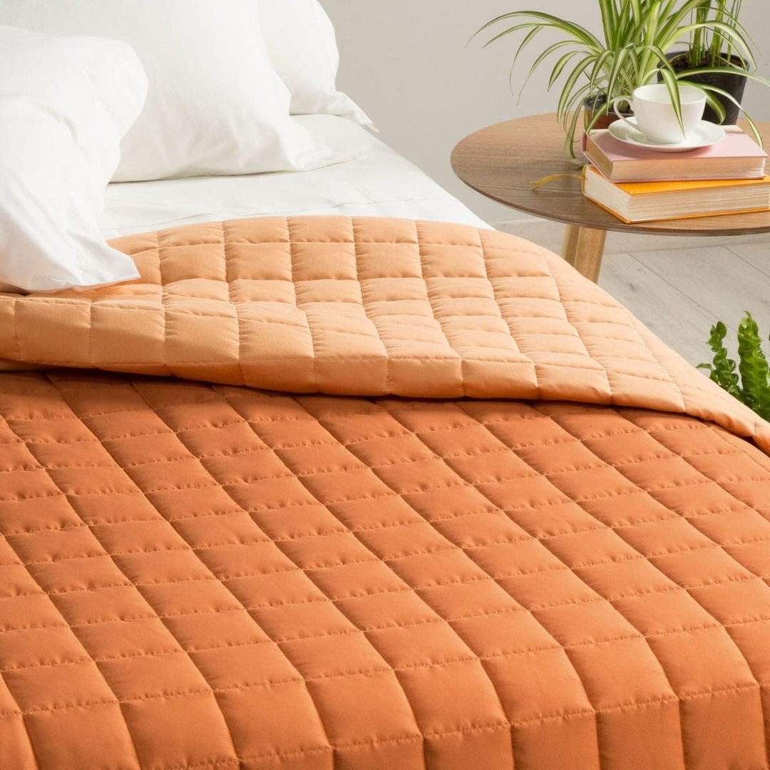 Caleffi - Tagesdecke, gesteppt, modern, einfarbig, Einzelbett, Orange Singola piccola Orange, Singol