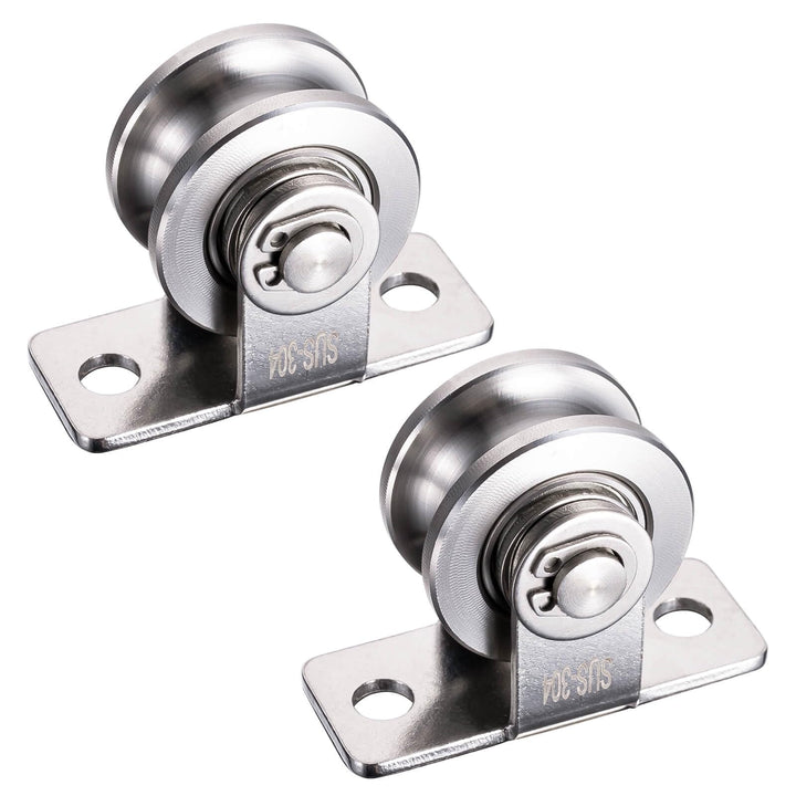 30mm Umlenkrolle Stahlseil, Umlenkrollen für Seile, Seilrolle mit 2 Kugellager | 2 Stück 2 30mm-2K,