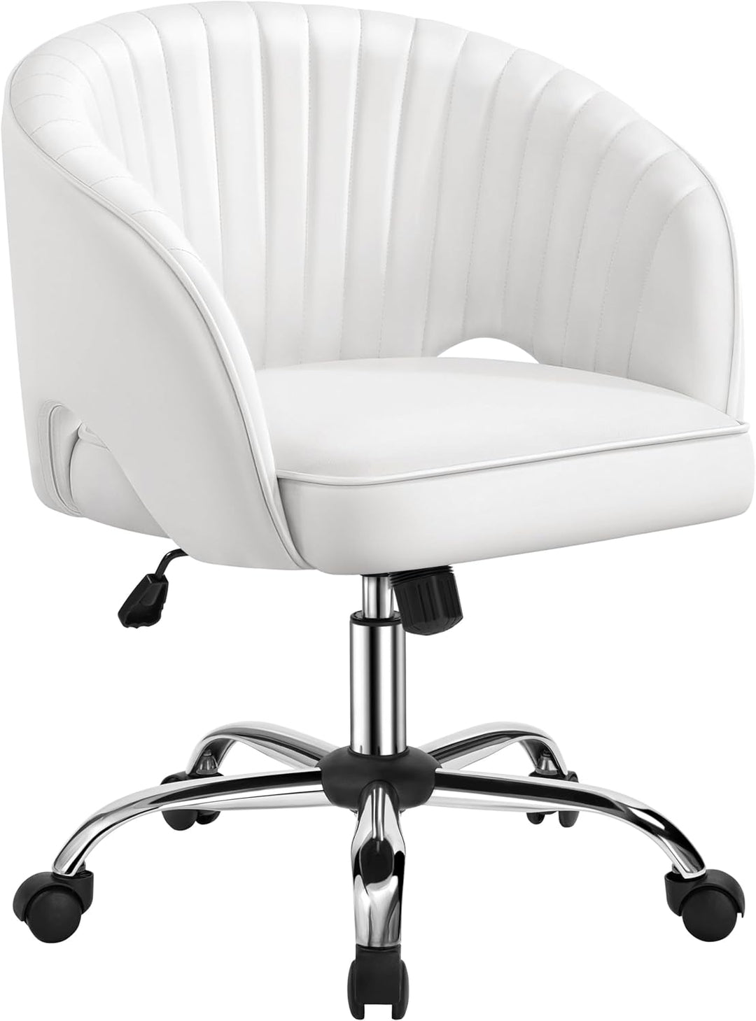 Yaheetech Bürostuhl aus Kunstleder, Ergonomischer Schreibtischstuhl mit Armlehnen, Drehstuhl mit Rol