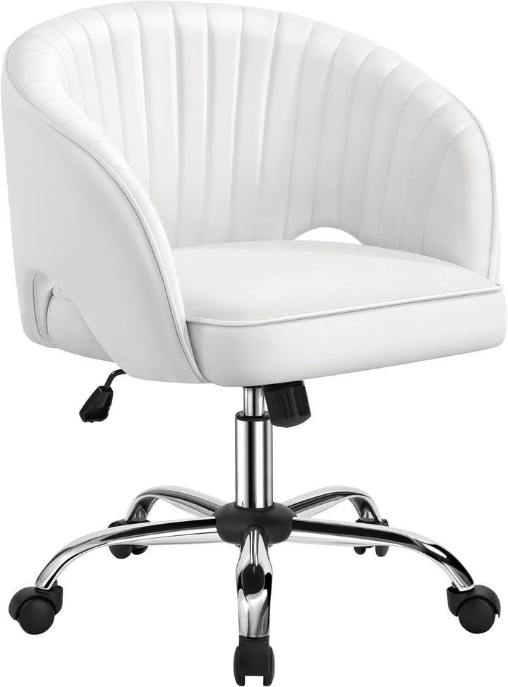 Yaheetech Bürostuhl aus Kunstleder, Ergonomischer Schreibtischstuhl mit Armlehnen, Drehstuhl mit Rol