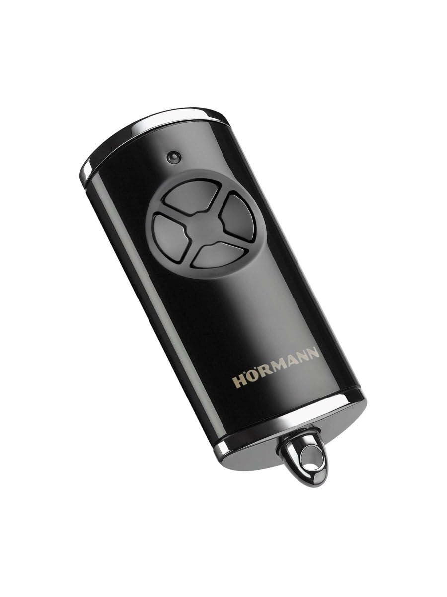 Hörmann Handsender HSE 4 BS (Frequenz 868 MHz, Hochglanz Anthrazit, Garagentorantrieb mit Chrom-Kapp