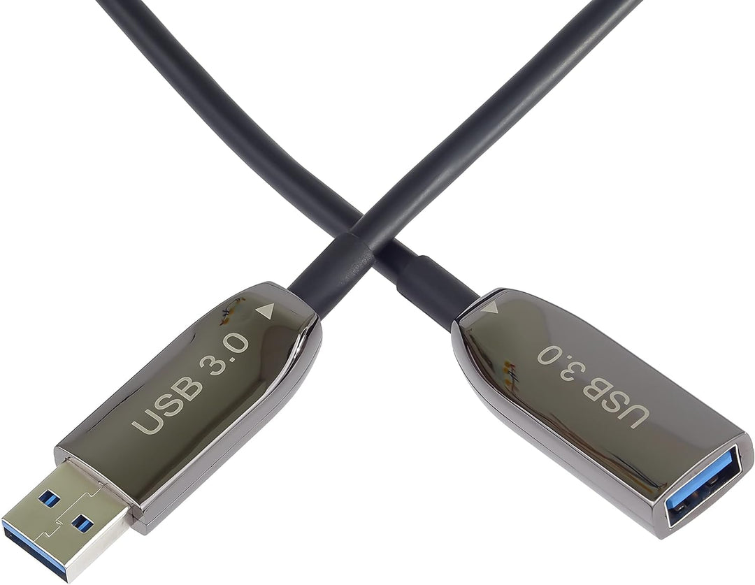 PremiumCord USB 3.0 Optisches Verlängerungskabel 50m (AOC), Glasfaser Kabel, Datenkabel SuperSpeed b