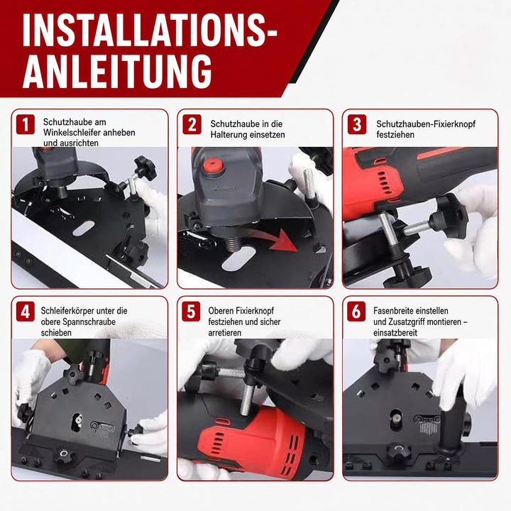 Fliesen Gehrungsschneider, 45 Grad Fliesenschneider für Winkelschleifer 115/125 mm Tile Cutter mit A