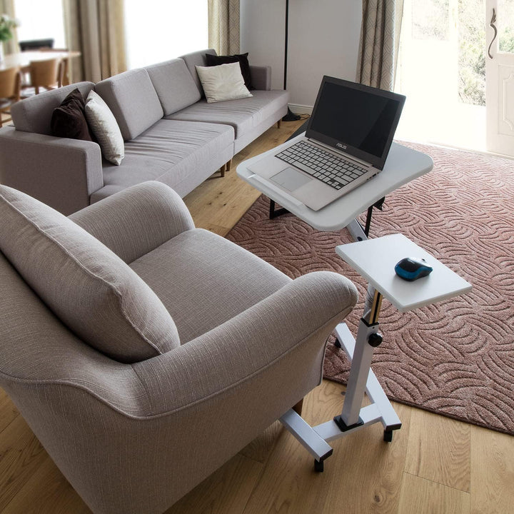 Tatkraft Like Laptop Ständer auf Rollen, Laptoptisch Höhenverstellbar Stehpult, Bett Beistelltisch W