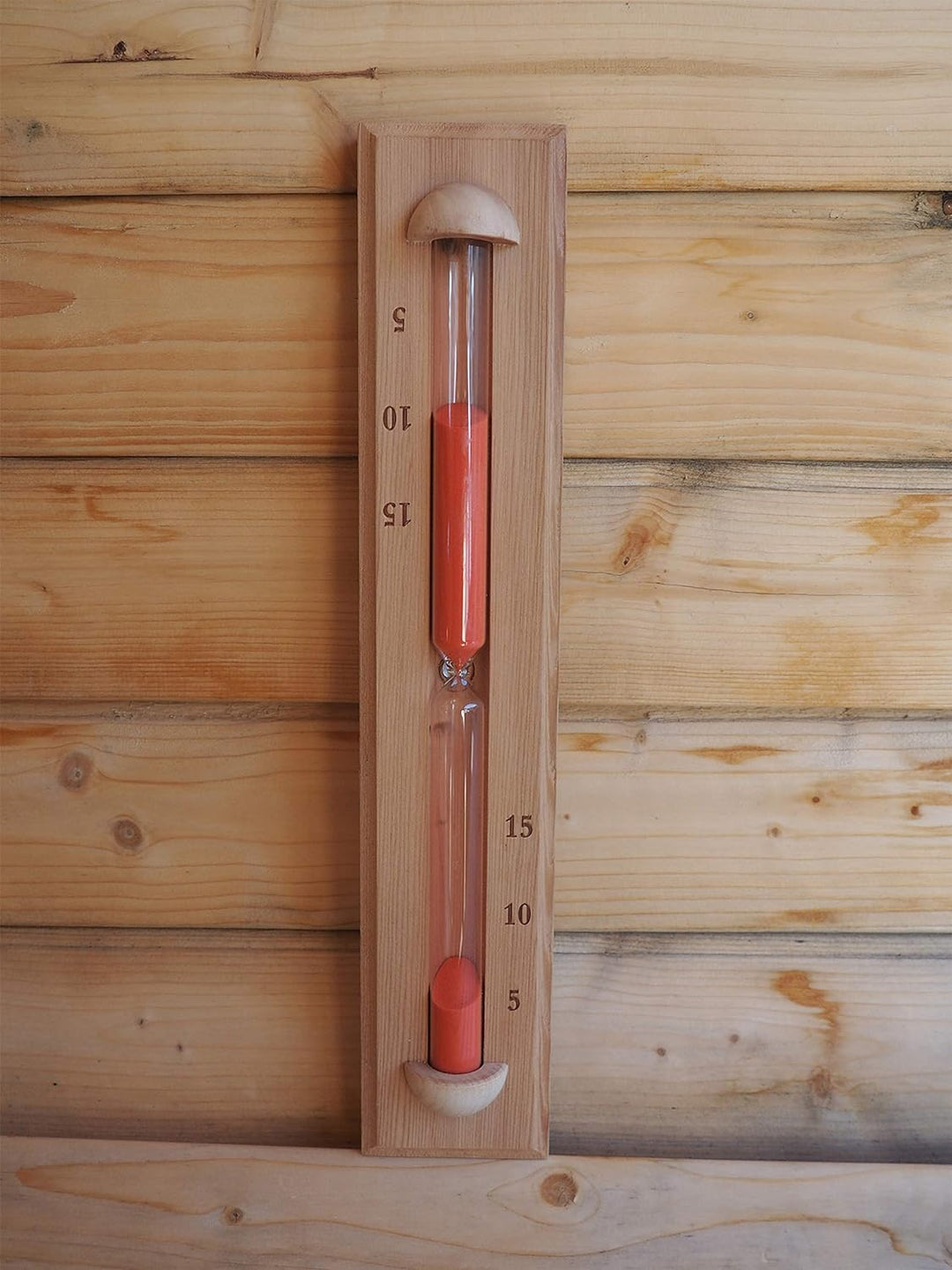 Home Sauna Experience Hse Deluxe Cedar Wand- Rotating Sauna Sand Timer 15 Minuten Rust Red 15 Minute