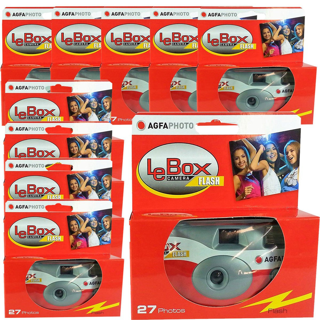 10 x 1A Photo PORST Einwegkamera/Hochzeitskamera/Partykamera Edition LeBox (27 Fotos, Blitz, 10-er P