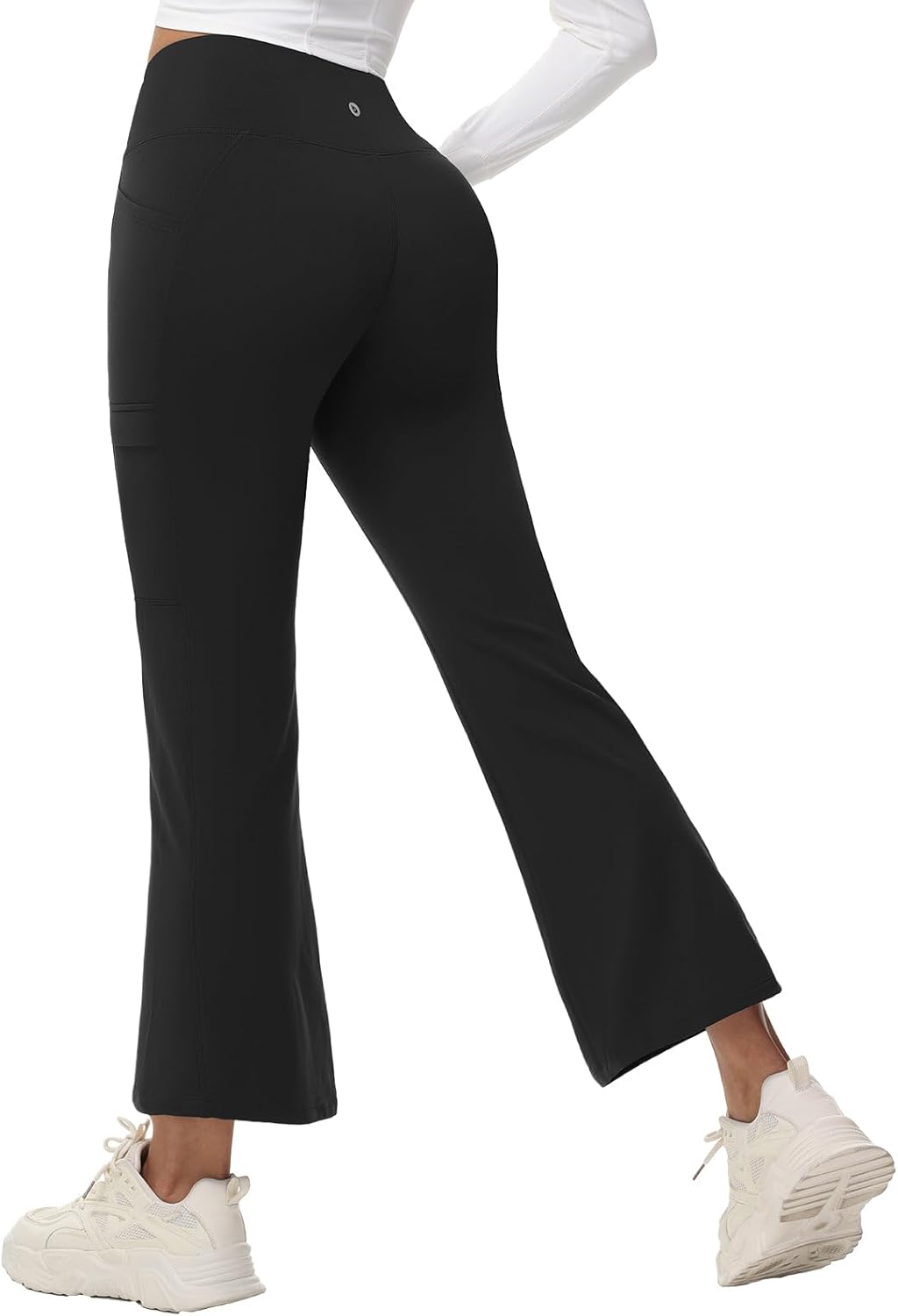 baleaf Thermo Hose Damen Thermo Leggings mit Taschen Wanderhose Wasserabweisend Bootcut Leggings Sch