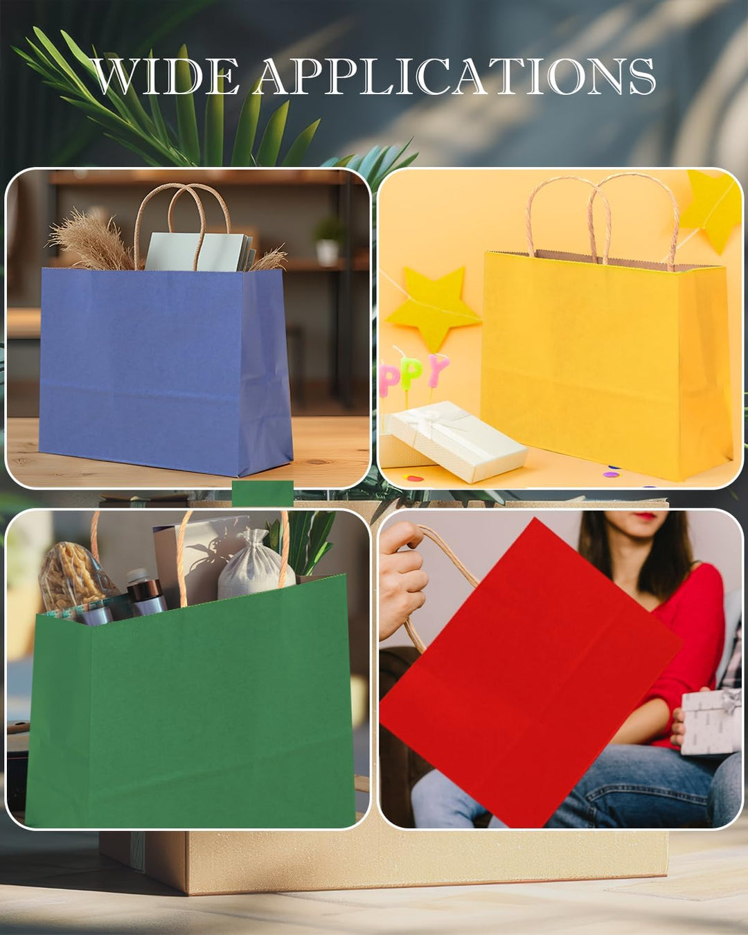 Gcardist 32PCS Geschenkpapier Taschen 32x25x11cm Grosse Geschenktasche mit Griffen Bulk 16 Verschied