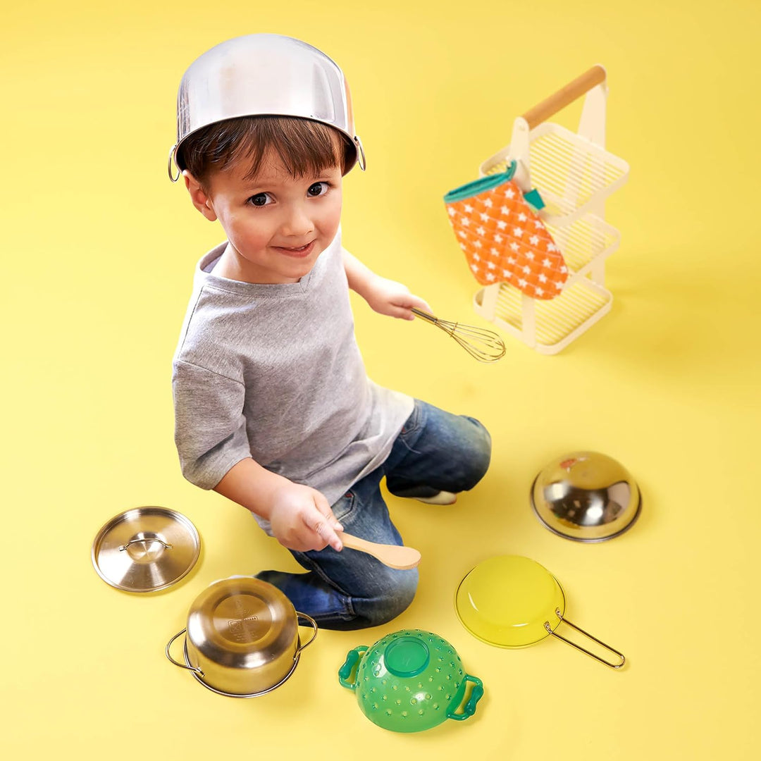B. toys - Mini Chef - Topf & Pfanne Spielset - Zubehör für die Spielküche - Topf, Pfanne & Kochgesch