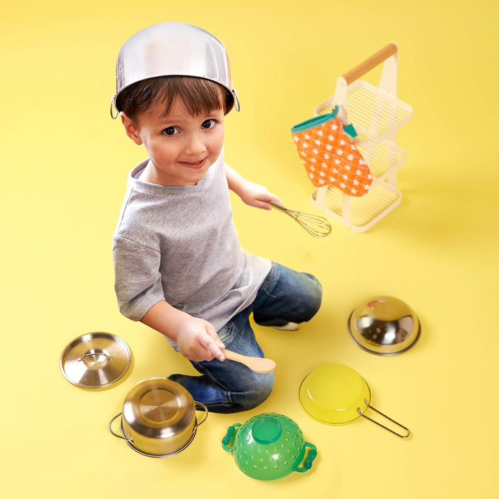 B. toys - Mini Chef - Topf & Pfanne Spielset - Zubehör für die Spielküche - Topf, Pfanne & Kochgesch