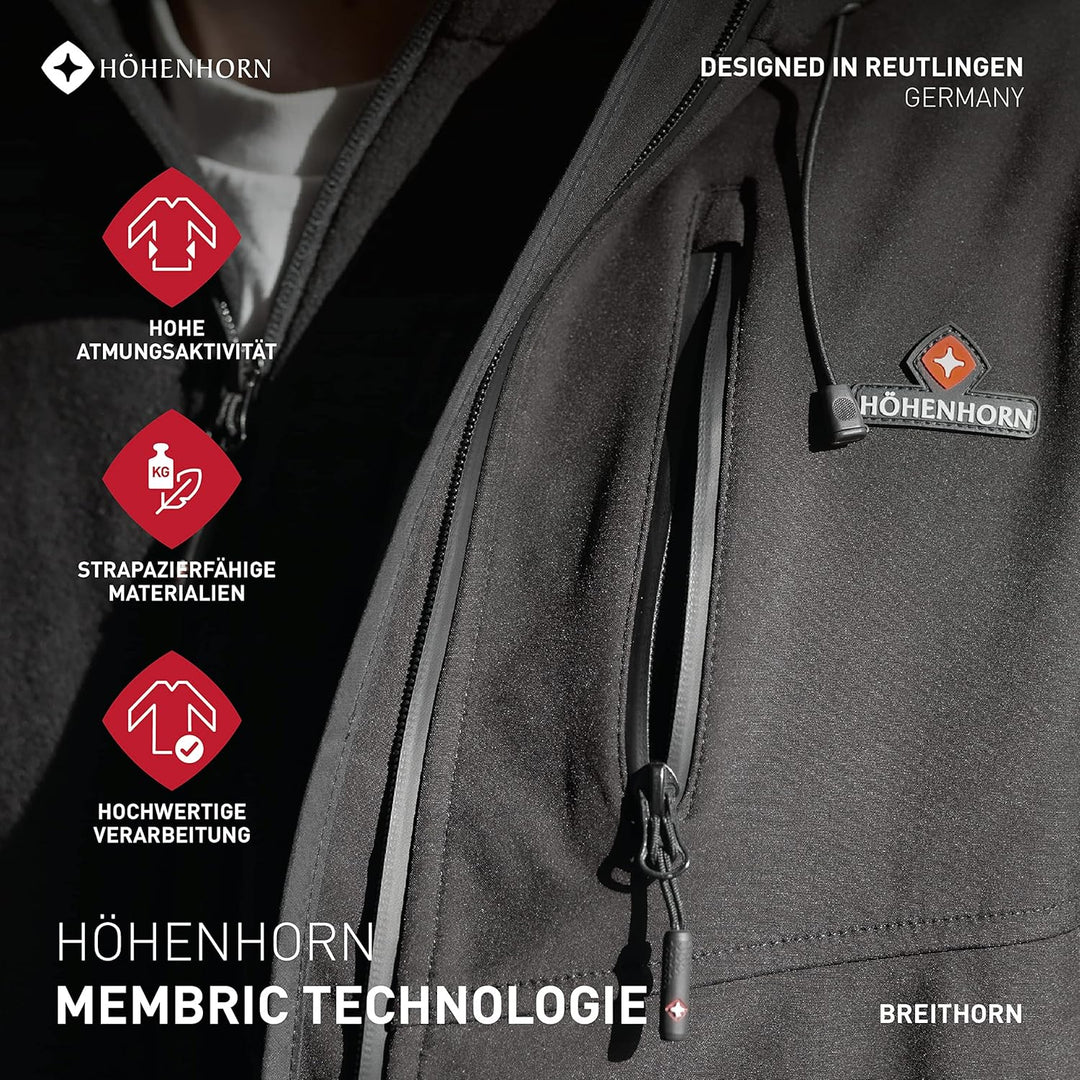 Höhenhorn Altus Herren Softshell Jacke Outdoor Funktionsjacke Freizeitjacke Wasserdicht Atmungsaktiv