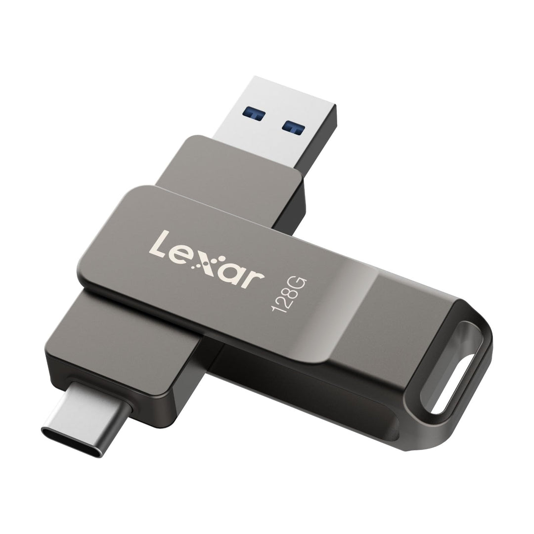 Lexar D40E 128 GB Dual Drive USB 3.2 Gen 1 Type-C Jump Drive, USB-C Flash Drive, Metallgehäuse, schw