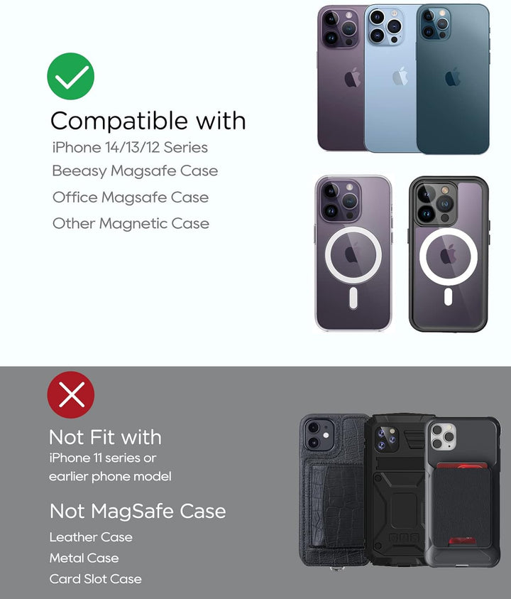 Beeasy 15W MagSafe Autohalterung Ladegerät, Magnet Auto Handyhalterung mit Ladefunktion, Kfz Qi Lade