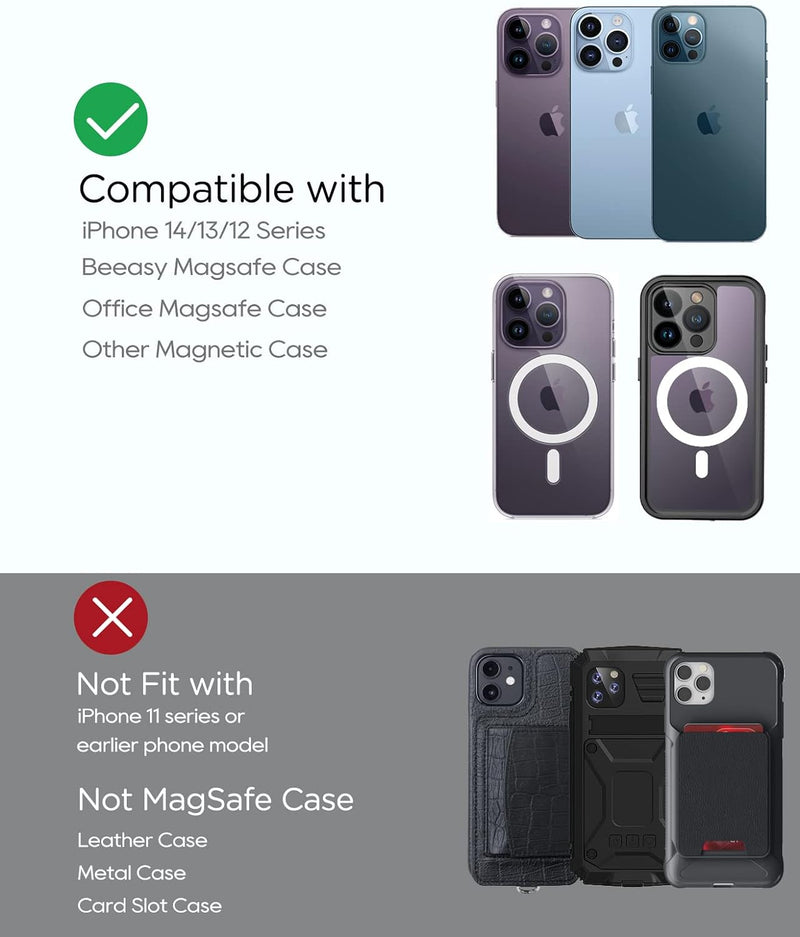 Beeasy 15W MagSafe Autohalterung Ladegerät, Magnet Auto Handyhalterung mit Ladefunktion, Kfz Qi Lade