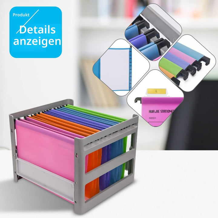 Hiziwimi 15 Stück PVC-Aktenschrank A4 Hängeregistraturen mit Tabs und Einsätzen für Büro, Schule, Sc