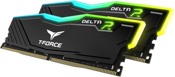 TEAMGROUP Team T-Force Delta RGB DDR4 Gaming Memory, 2 x 16 GB, 3200 MHz, 288 Pin DIMM, Black 32GB (