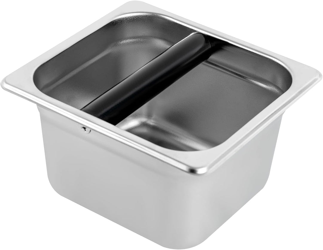 Kaffee-Ausklopfbox, Kaffee-Tee-Espresso-Kaffee-Ausklopfbox aus Edelstahl mit Griff, Kaffeesatzbehält
