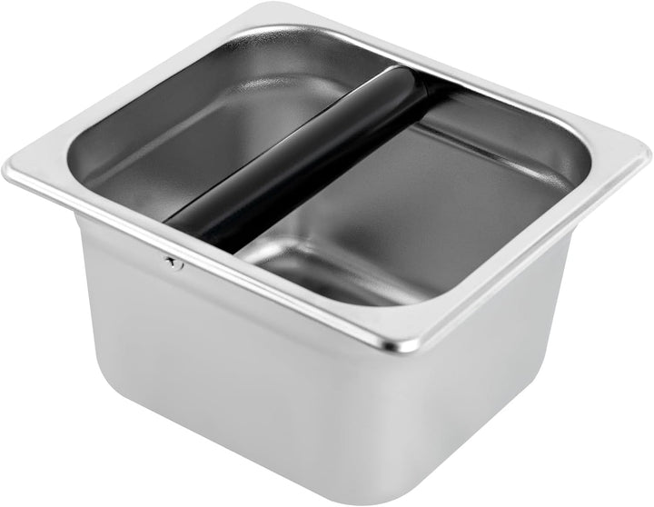 Kaffee-Ausklopfbox, Kaffee-Tee-Espresso-Kaffee-Ausklopfbox aus Edelstahl mit Griff, Kaffeesatzbehält