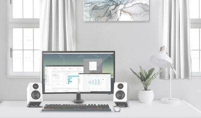 Kanto S2 Tilted Desktop Speaker Stands for Small Speakers & Compact 2”-3” Studio Monitors | Supports