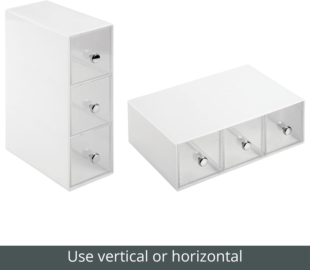 mDesign Küchen Organizer mit 3 Schubladen - Aufbewahrungsbox für Teebeutel, Kaffeepads, Süssungsmitt