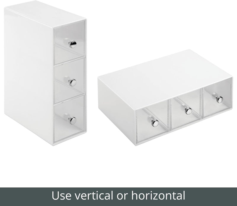mDesign Küchen Organizer mit 3 Schubladen - Aufbewahrungsbox für Teebeutel, Kaffeepads, Süssungsmitt