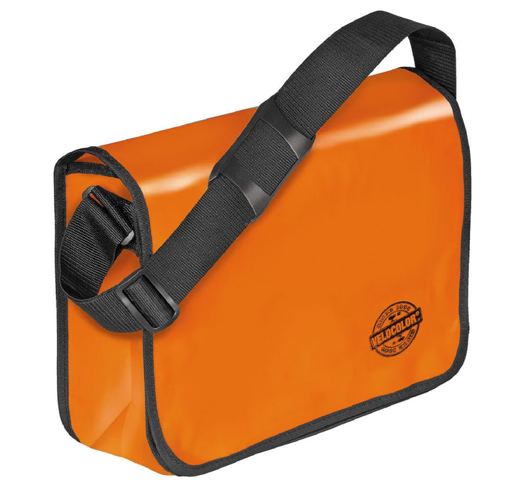 VELOFLEX - Umhängetasche VELOCOLOR aus LKW-Plane Orange | Mit Handyfach, 2 Stiftfächern, Einsteckfac