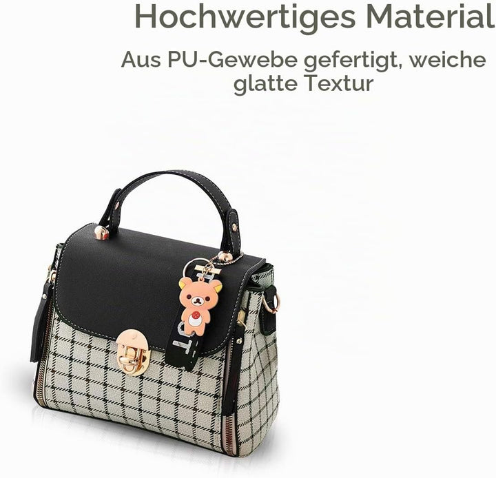 NICOLE&amp;DORIS Handtaschen für Damen Niedliche Umhängetasche Mädchen Reissverschluss Handtasche PU Led