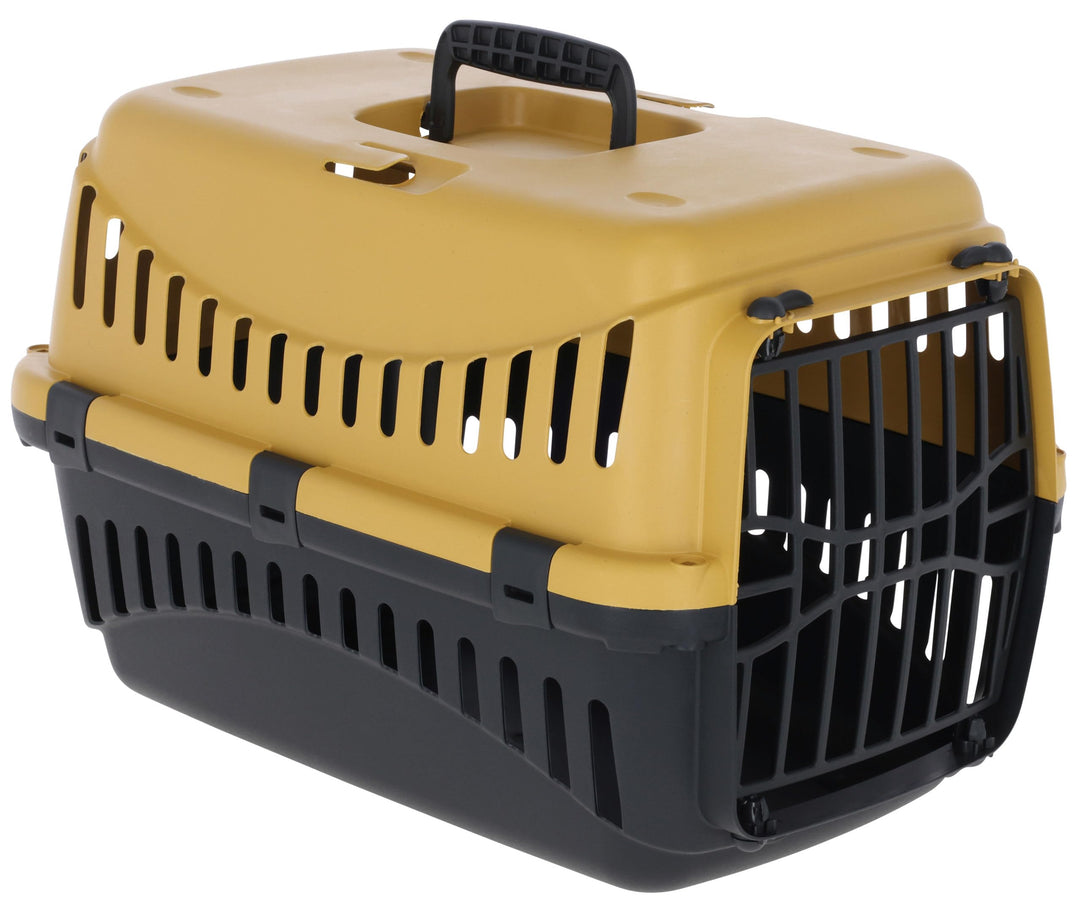 Kerbl Pet Transportbox Expedion, Transportmöglichkeit für Katzen/Hunde/Kleintiere, Kunststoff, Honey