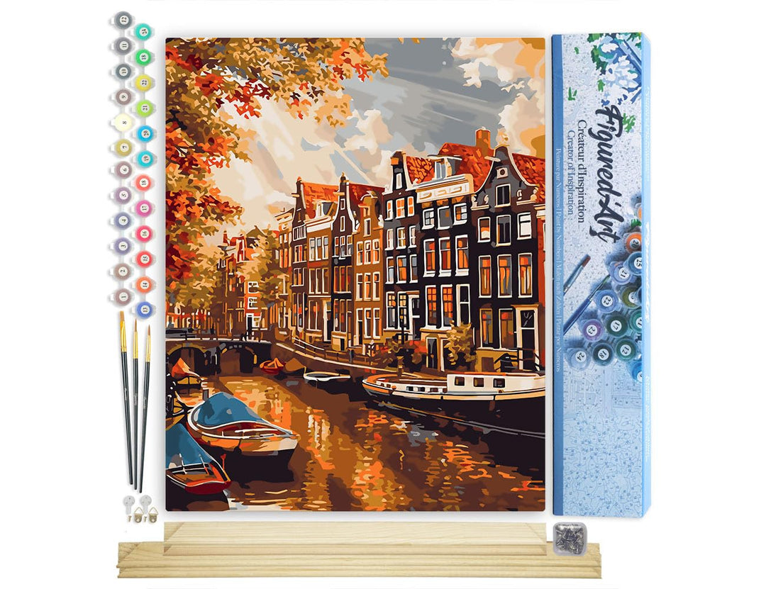 Figured'Art Malen Nach Zahlen Erwachsene Mit Rahmen Sonnenschein in Amsterdam - Paint by Numbers Bas