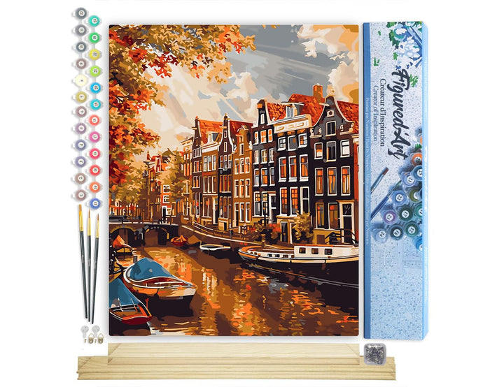 Figured'Art Malen Nach Zahlen Erwachsene Mit Rahmen Sonnenschein in Amsterdam - Paint by Numbers Bas