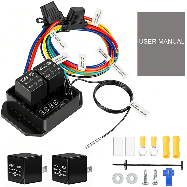 Gebildet Digitaler Elektrischer Radiator Doppellüfter Controller Schalter Set, 12V/24V Universal Dig
