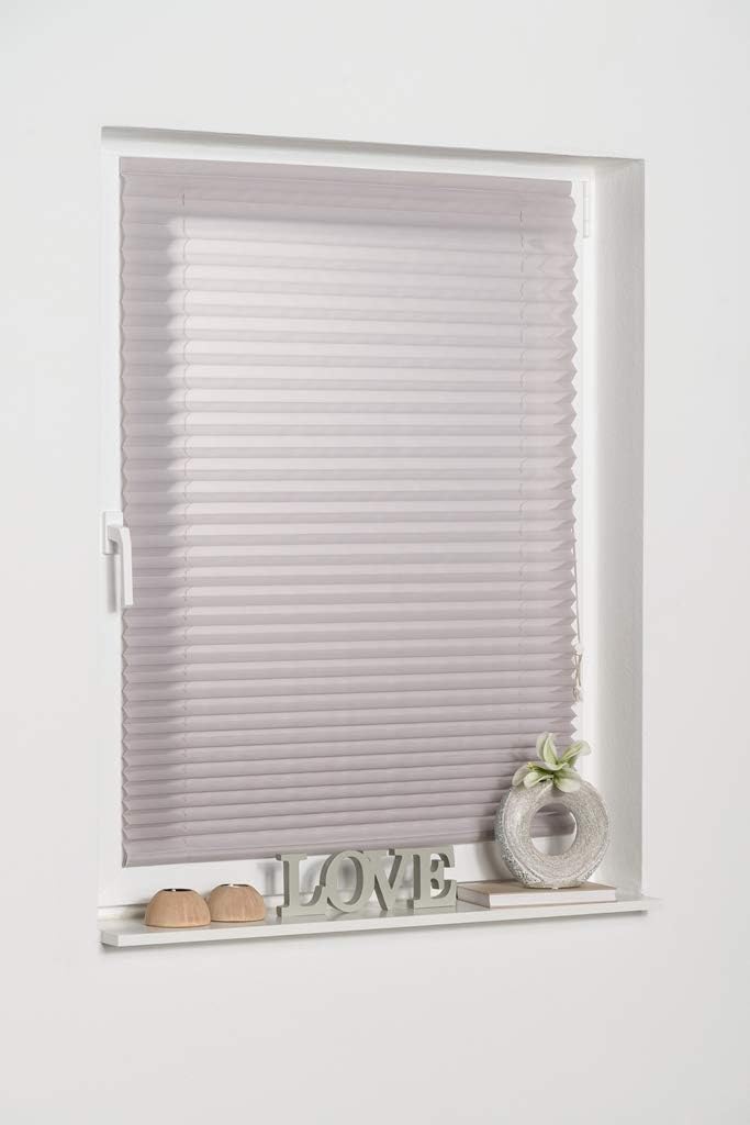 K-home Klebe-Plissee, Grau, 50 x 210 (B x L) 50 x 210 (B x L) Grau, 50 x 210 (B x L) Grau