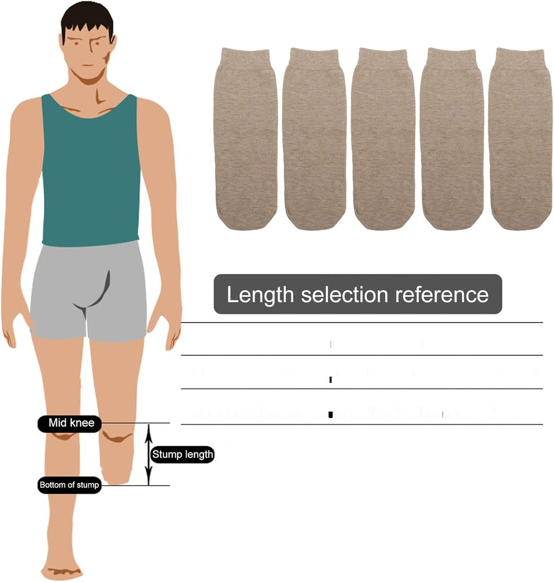 5 Stück Stumpfsocken Verdickte Amputierte Socken Atmungsaktive Baumwolle Prothetische Gliedmassensoc