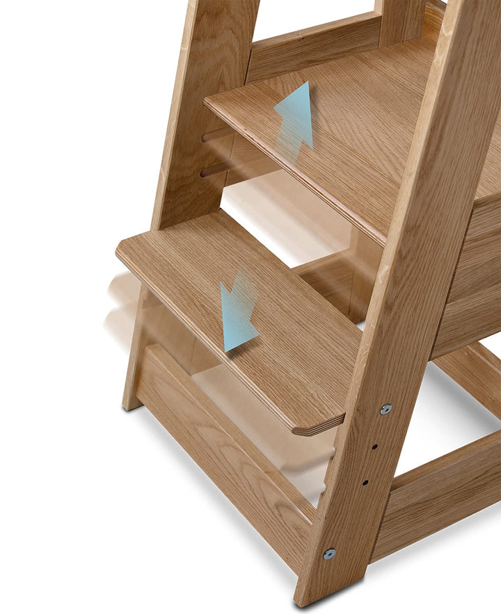 tiSsi ® Lernturm, Entdeckerturm Montessori mitwachsend Eiche Natur