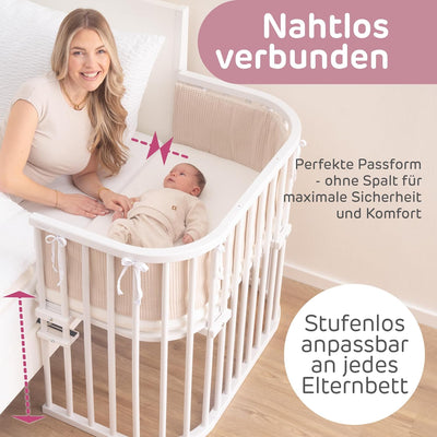 babybay Maxi mit Matratze Classic Soft extra grosses Beistellbett aus massivem Buchenholz / Kinderbe