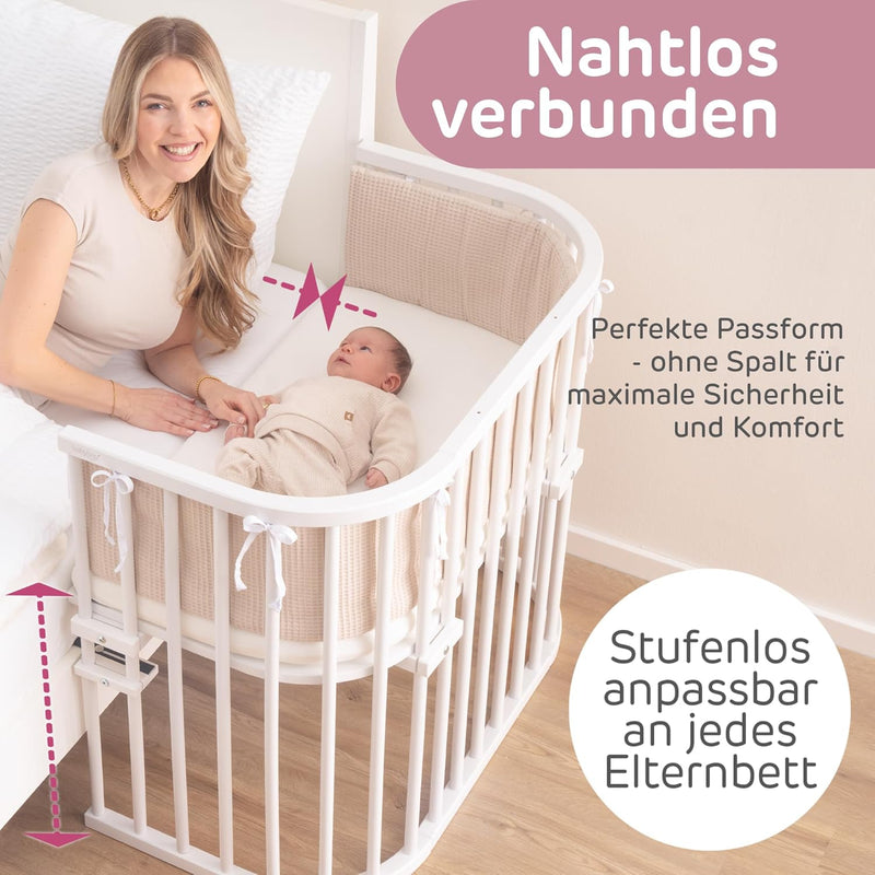 babybay Maxi mit Matratze Classic Soft extra grosses Beistellbett aus massivem Buchenholz / Kinderbe