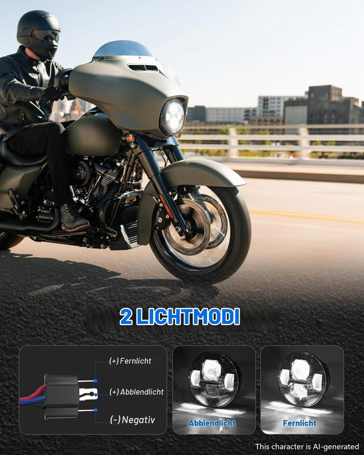 SUPAREE 5.75 Zoll Led Motorrad Scheinwerfer E-geprüft Motorrad Frontscheinwerfer Motorrad Scheinwerf