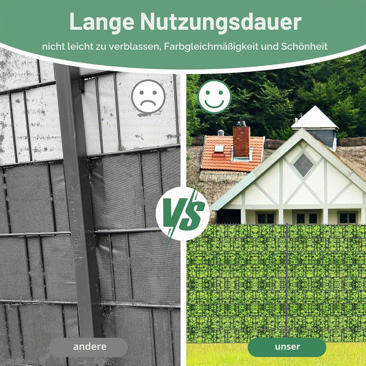 UISEBRT PVC Sichtschutzstreifen für Doppelstabmatten,35 m x 19 cm Doppelstabmattenzaun,Blickdichte Z