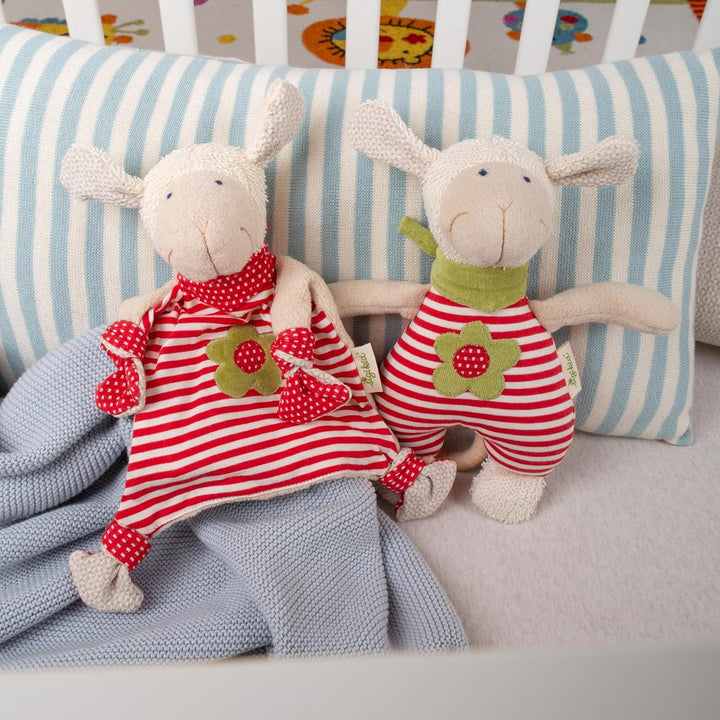 SIGIKID 39055 Spieluhr Schaf Green Mädchen Babyspielzeug empfohlen ab Geburt rot Beige/Rot gestreift